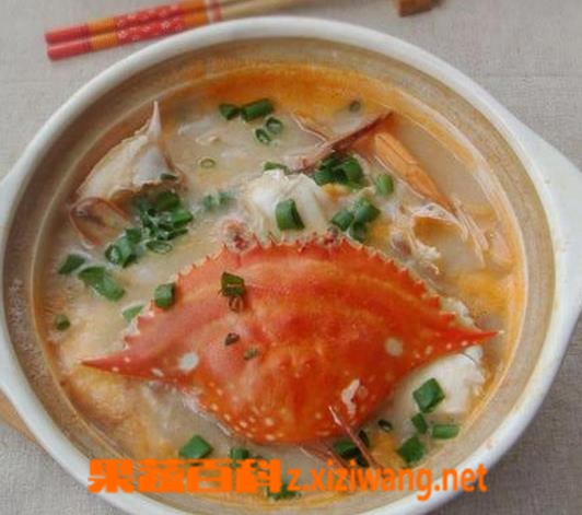 海蟹砂锅粥的材料和做法步骤