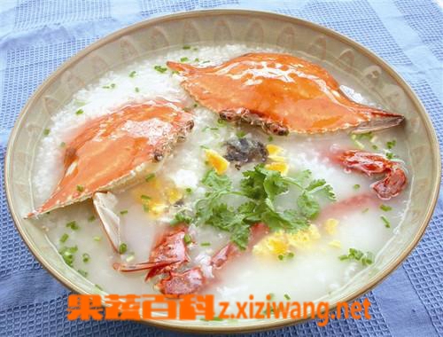 海蟹糯米粥的材料和做法步骤